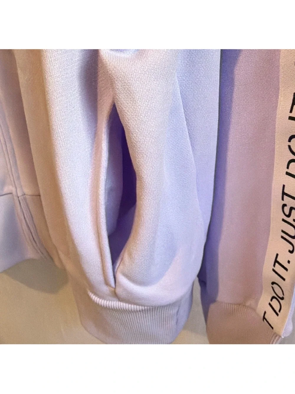 Nike Women’s XL Lavender Hooded Zip Sweatshirt with 'Just Do It' Tape